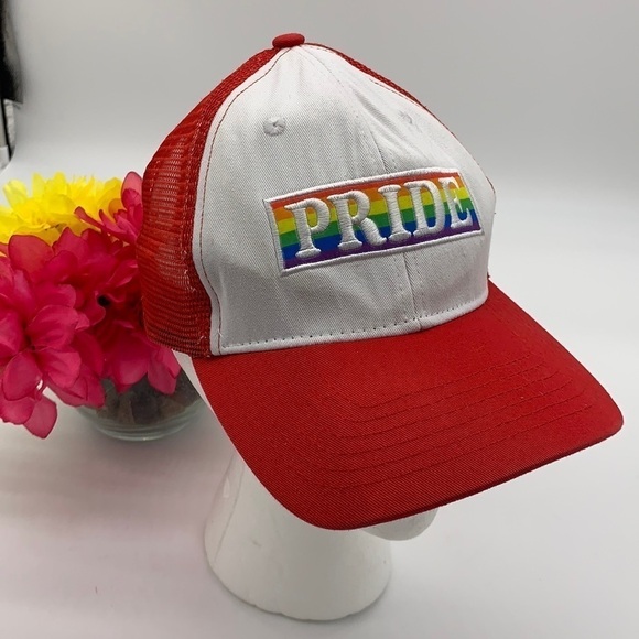Spencer Gifts Pride Red White Trucker Hat HT0044 - Picture 3 of 7